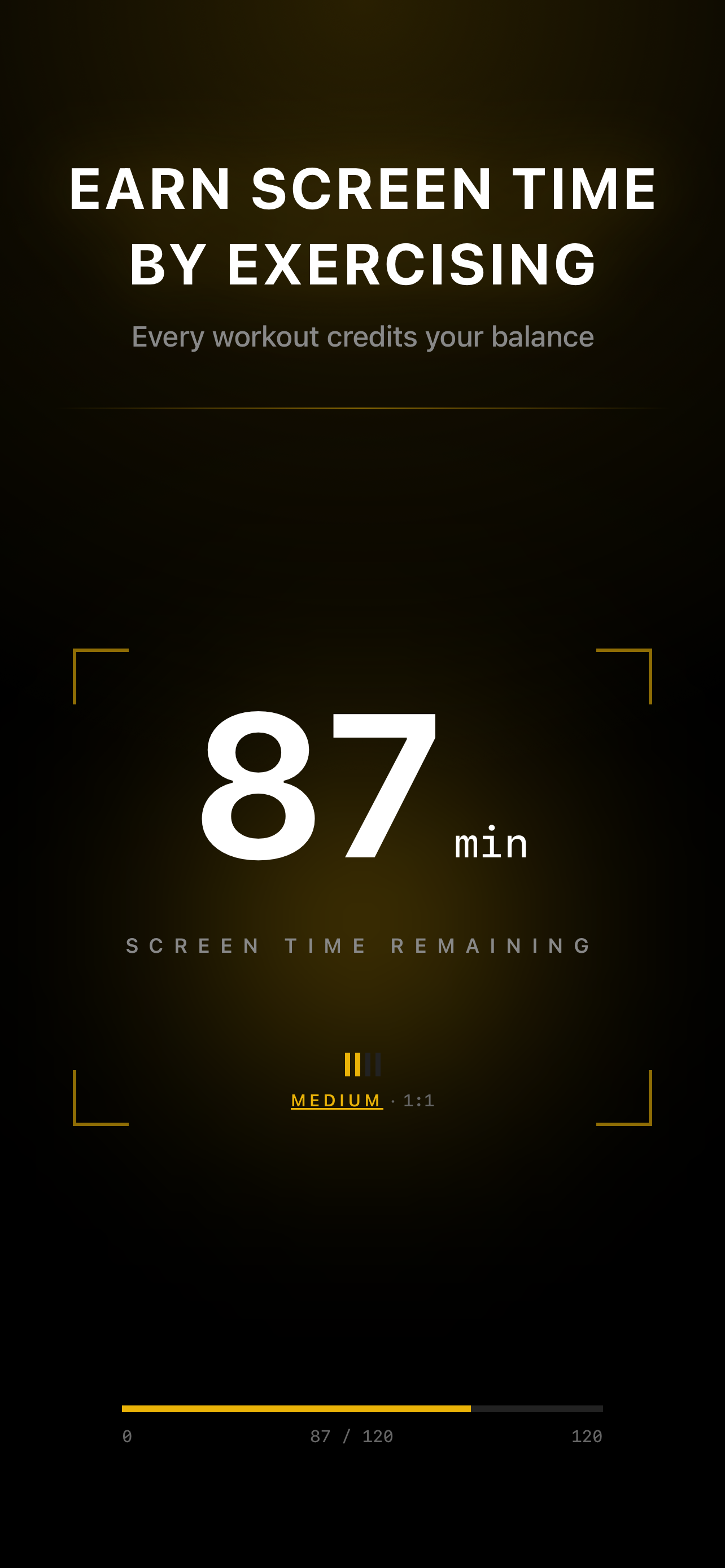 LOCKEDIN app showing 87 minutes of screen time remaining
