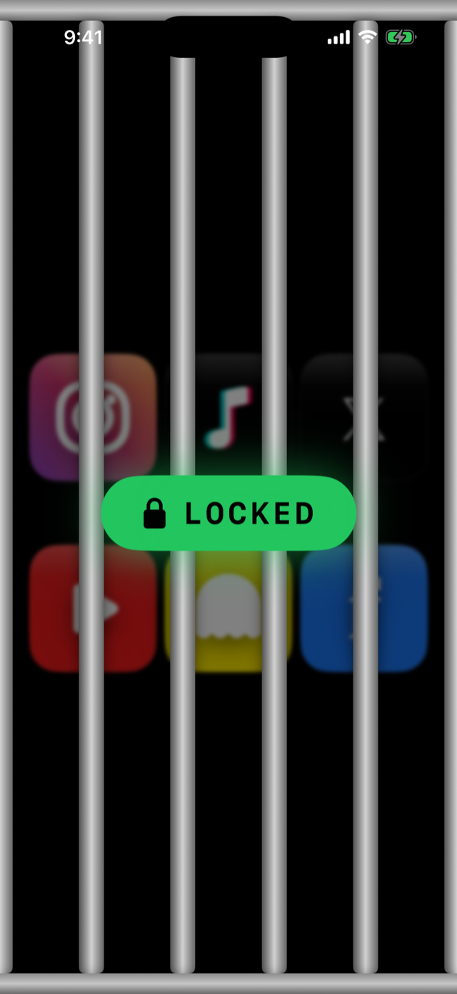Distracting apps locked behind bars